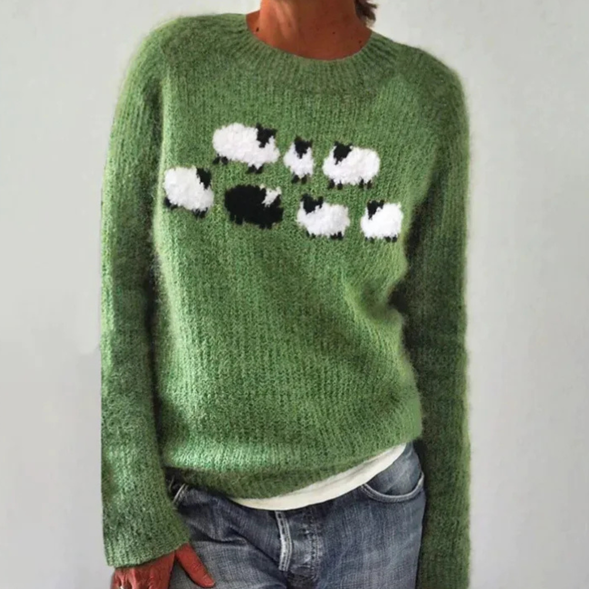 Maria | Sweter z dzianiny w stylu retro skandynawskim