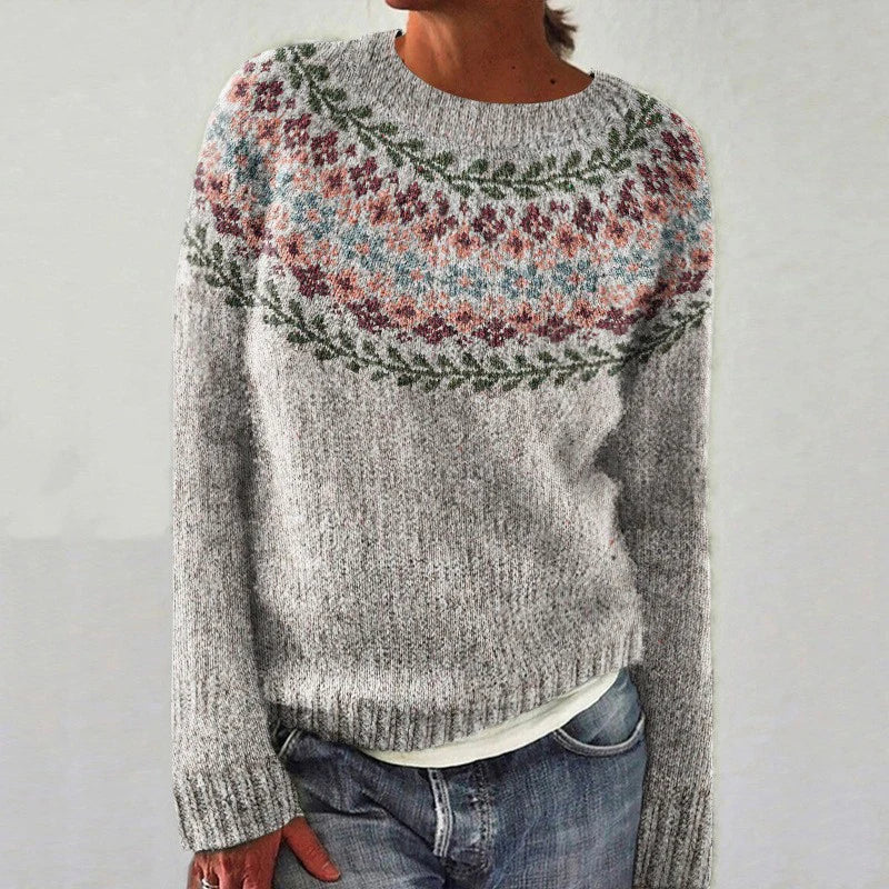Amelia | Sweter z dzianiny w stylu retro skandynawskim