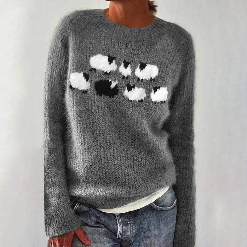 Dorota | Sweter z dzianiny w stylu retro skandynawskim