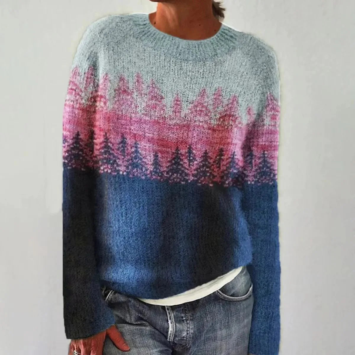 Agnieszka | Sweter z dzianiny w stylu retro skandynawskim