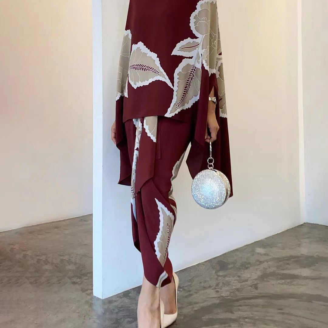 Komplet elegancki z kimonową górą i spódnicą maxi