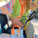 Koszula oversize z artystycznym printem i rękawem lantern