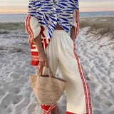 Casualowy komplet oversize z unikalnym printem