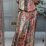 Komplet Boho Oriental z Koszulą i Szerokimi Spodniami