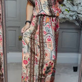 Komplet Boho Oriental z Koszulą i Szerokimi Spodniami