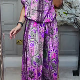 Komplet Boho Oriental z Koszulą i Szerokimi Spodniami