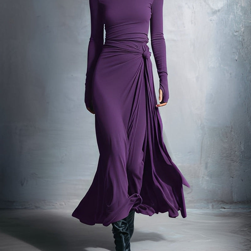 Sukienka maxi z bocznym węzłem