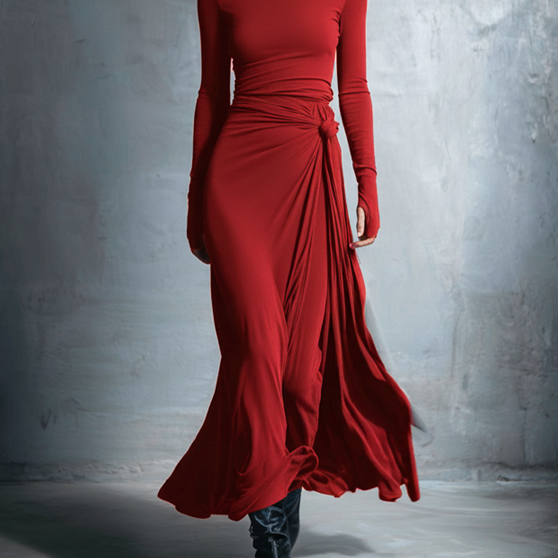 Sukienka maxi z bocznym węzłem