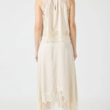 Elegancki komplet maxi z koronką i rozcięciem