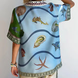 Komplet Deep Ocean z koszulą i szerokimi spodniami