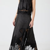 Elegancki komplet maxi z koronką i rozcięciem