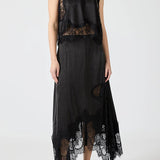 Elegancki komplet maxi z koronką i rozcięciem