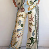 Komplet Deep Ocean z koszulą i szerokimi spodniami