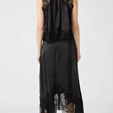 Elegancki komplet maxi z koronką i rozcięciem