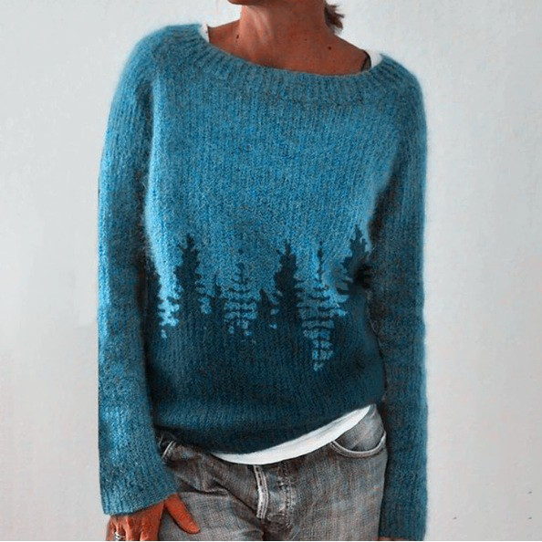Oliwia | Sweter z dzianiny w stylu retro skandynawskim