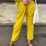 Casualowy komplet z koszulą i luźnymi spodniami