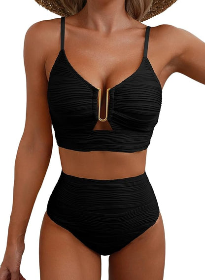Wysokostanowy bikini modelujący z efektem wygładzenia brzucha
