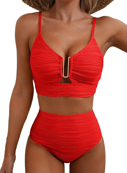 Wysokostanowy bikini modelujący z efektem wygładzenia brzucha
