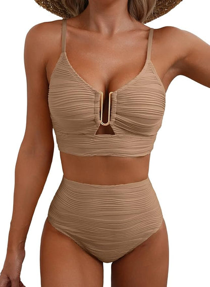 Wysokostanowy bikini modelujący z efektem wygładzenia brzucha