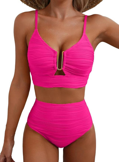 Wysokostanowy bikini modelujący z efektem wygładzenia brzucha