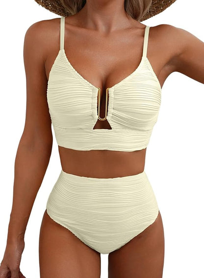 Wysokostanowy bikini modelujący z efektem wygładzenia brzucha