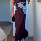 Elegancka spódnica midi z koronkowym wykończeniem