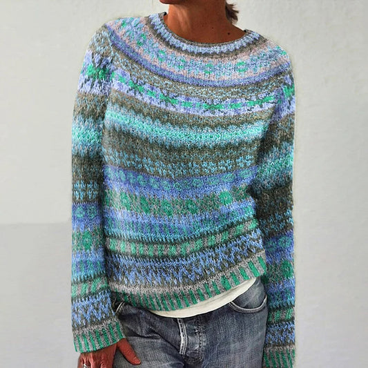 Gabriela | Sweter z dzianiny w stylu retro skandynawskim