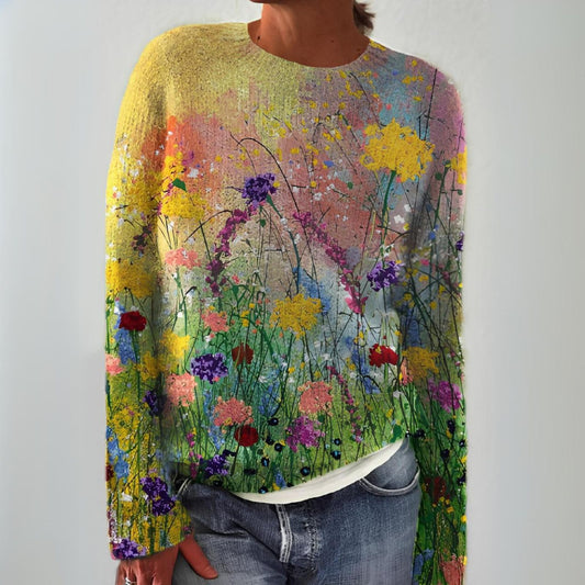 Weronika | Sweter z dzianiny w stylu retro skandynawskim