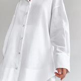 Bawełniany komplet z oversize’ową koszulą i luźnymi szortami