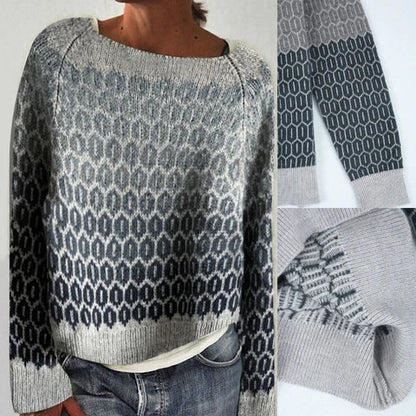 Zofia | Sweter z dzianiny w stylu retro skandynawskim