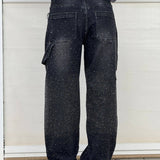 Lśniące jeansy Carpenter z cekinami