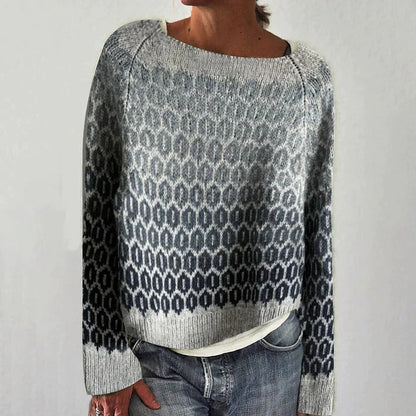 Zofia | Sweter z dzianiny w stylu retro skandynawskim