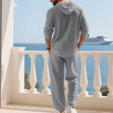 Herren Kapuze Casual Loose Top & Hose 2-teiliges Set