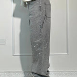 Lśniące jeansy Carpenter z cekinami