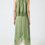 Elegancki komplet maxi z koronką i rozcięciem