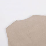 Lniany komplet z kamizelką V-neck i szerokimi spodniami maxi