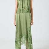 Elegancki komplet maxi z koronką i rozcięciem