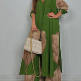 Komplet oversize z kontrastowym wzorem i szerokimi spodniami