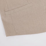 Lniany komplet z kamizelką V-neck i szerokimi spodniami maxi