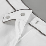 Elegancki komplet z koszulą i szortami z kontrastową lamówką