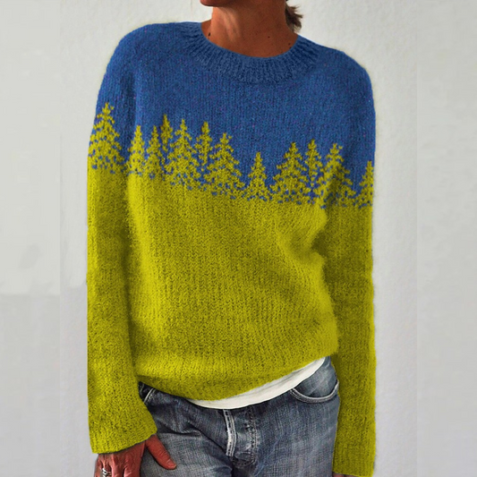 Monika | Sweter z dzianiny w stylu retro skandynawskim