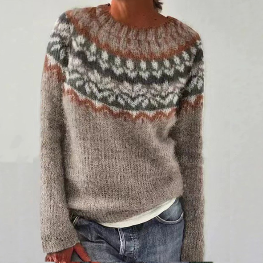 Patrycja | Sweter z dzianiny w stylu retro skandynawskim