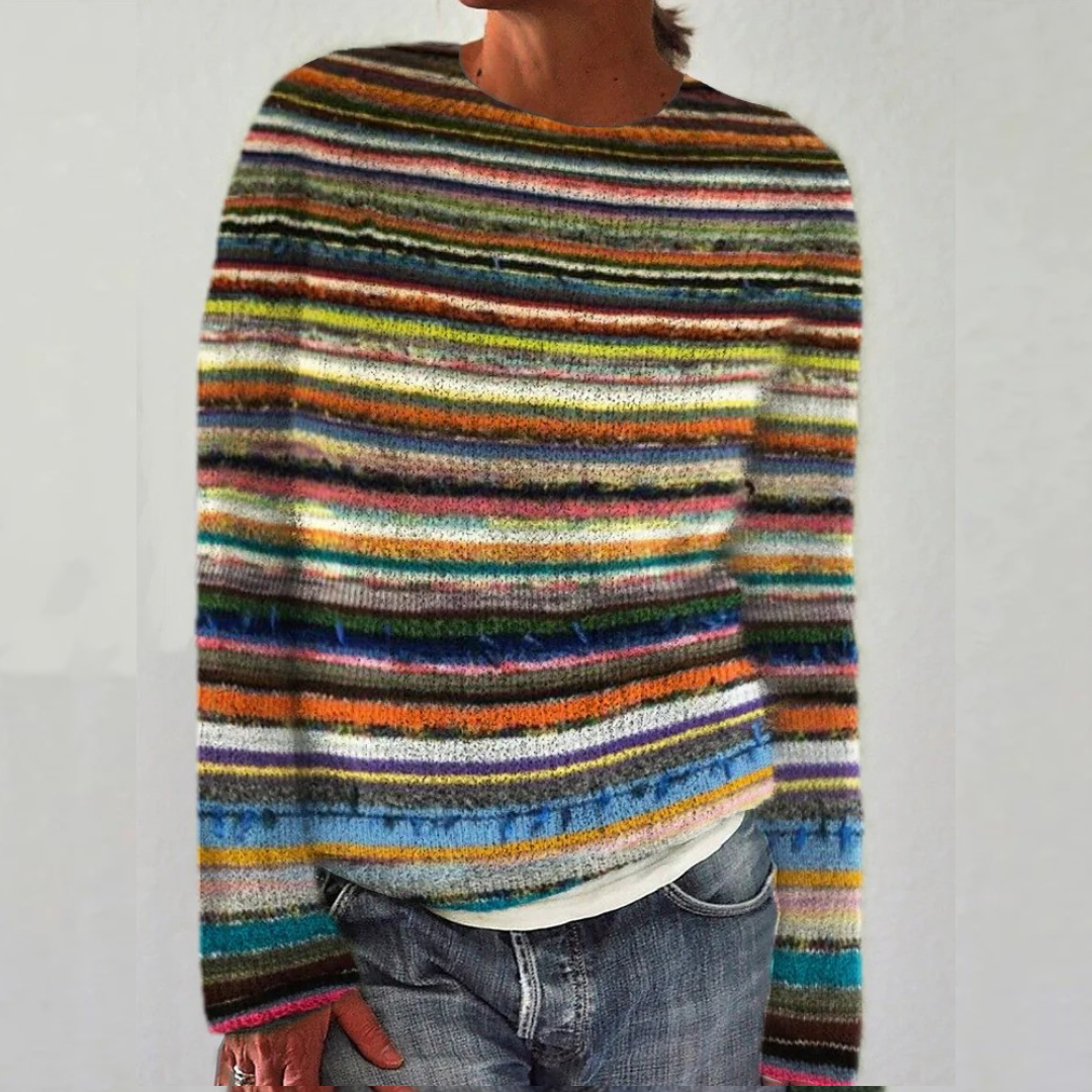 Justyna | Sweter z dzianiny w stylu retro skandynawskim