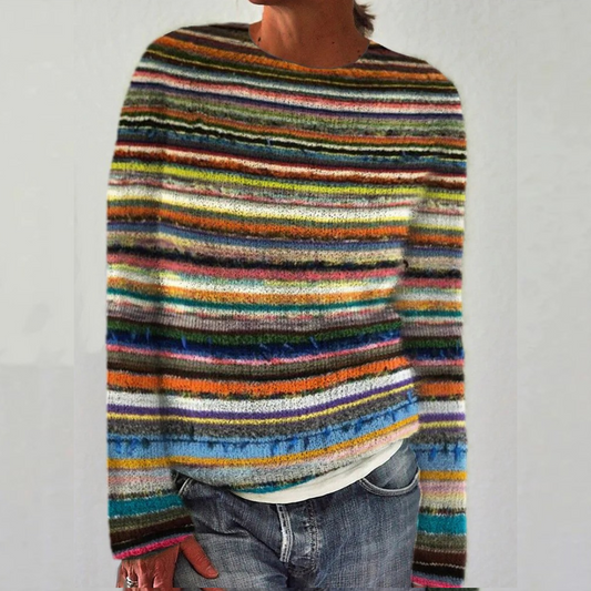 Justyna | Sweter z dzianiny w stylu retro skandynawskim