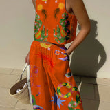 Komplet Cosmic Art z Topem i Szerokimi Spodniami