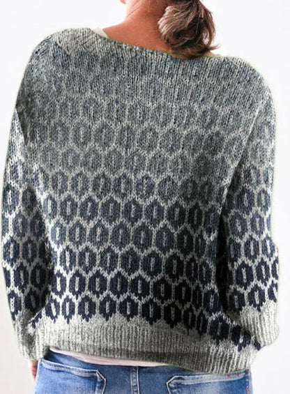 Zofia | Sweter z dzianiny w stylu retro skandynawskim