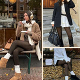 Półprzezroczyste rajstopy z podszewką z polaru