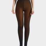 Półprzezroczyste rajstopy z podszewką z polaru