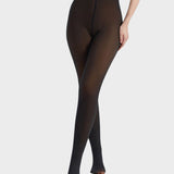 Półprzezroczyste rajstopy z podszewką z polaru