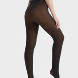 Półprzezroczyste rajstopy z podszewką z polaru